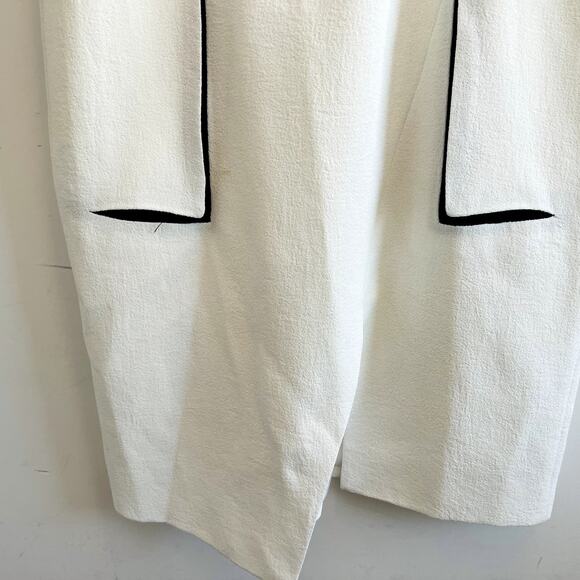 Helmut Lang Sugar Two-Tone Faux-Wrap Dress NEW Optic White Black Small - Picture 5 of 8